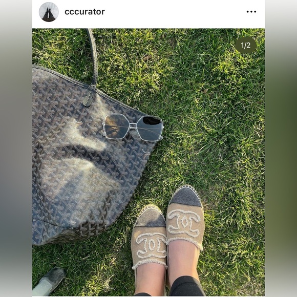 Auth Chanel Classic CC Logo Brown Canvas Espadrilles - Size 39 - Picture 10 of 10